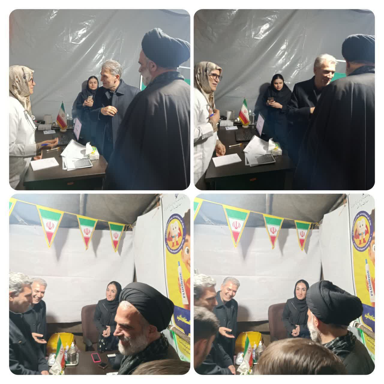 حضور امام جمعه، فرماندار و شهردار سلماس در موکب سلامت شبکه بهداشت و درمان سلماس